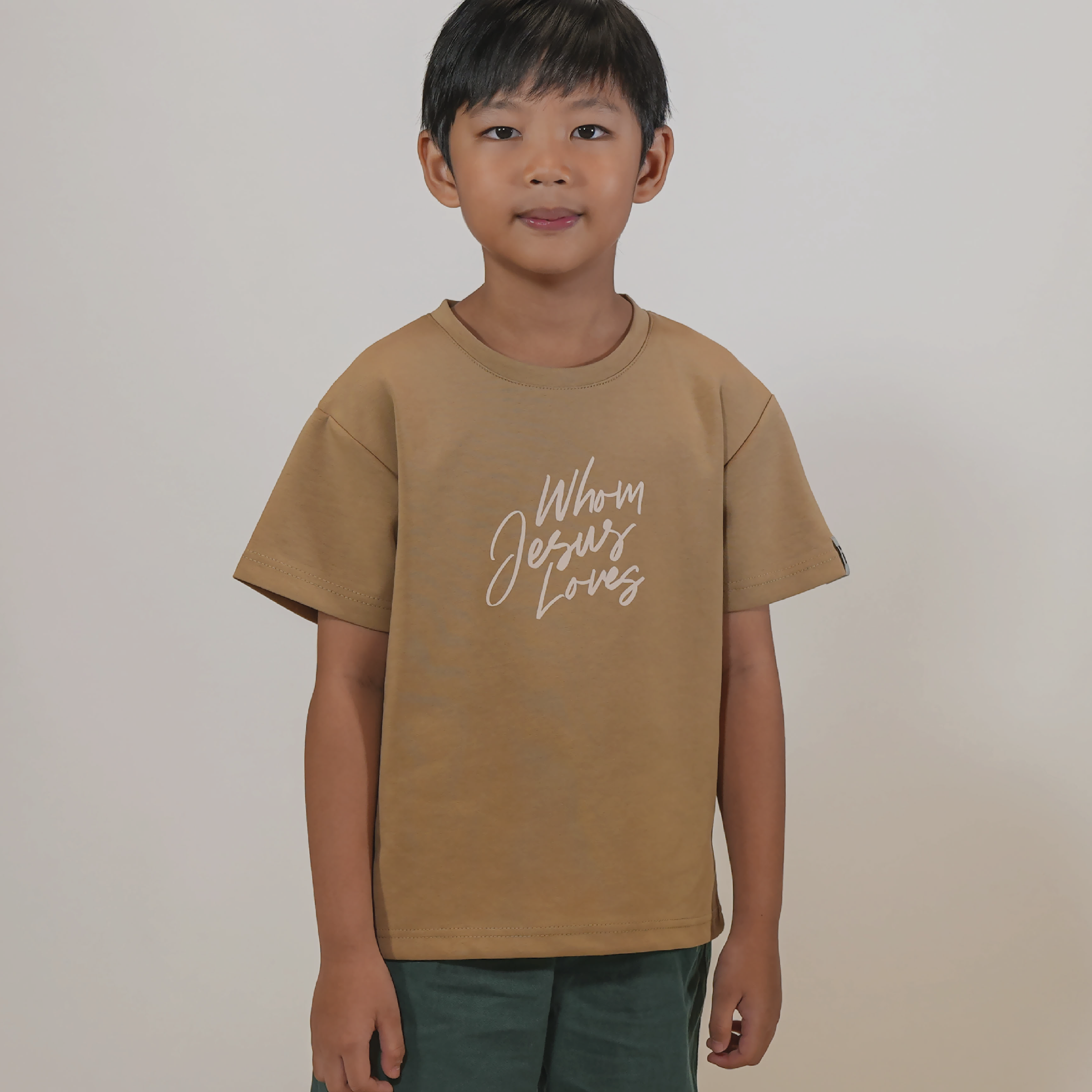 Children T-shirt Whom Jesus Loves, Light Brown