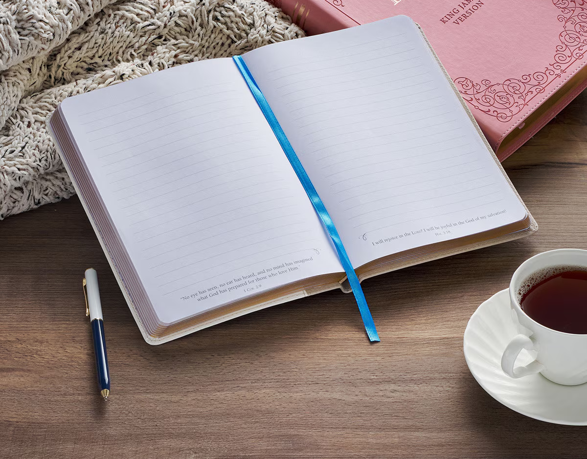 Classic Faux Leather Journal, Everything Beautiful, Cream Floral
