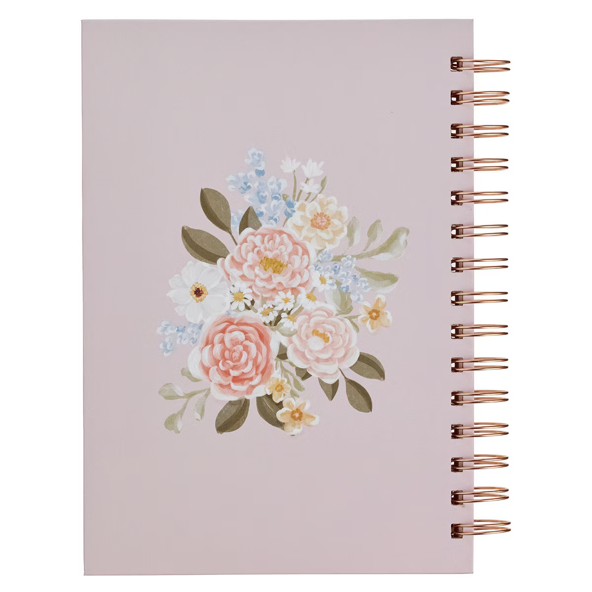Large Wirebound Journal, Strength and Dignity, Pink Floral (hardcover)