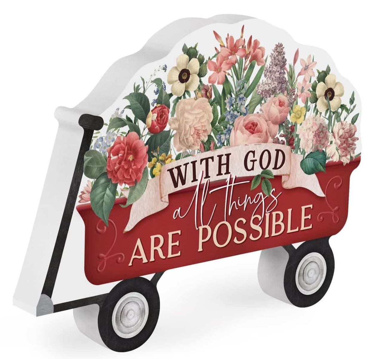 With God All Things Are Possible, Wagon Shaped Plaque