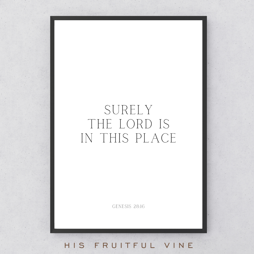 Surely the Lord is in this Place, A3 Print in Black Frame by His Fruitful Vine
