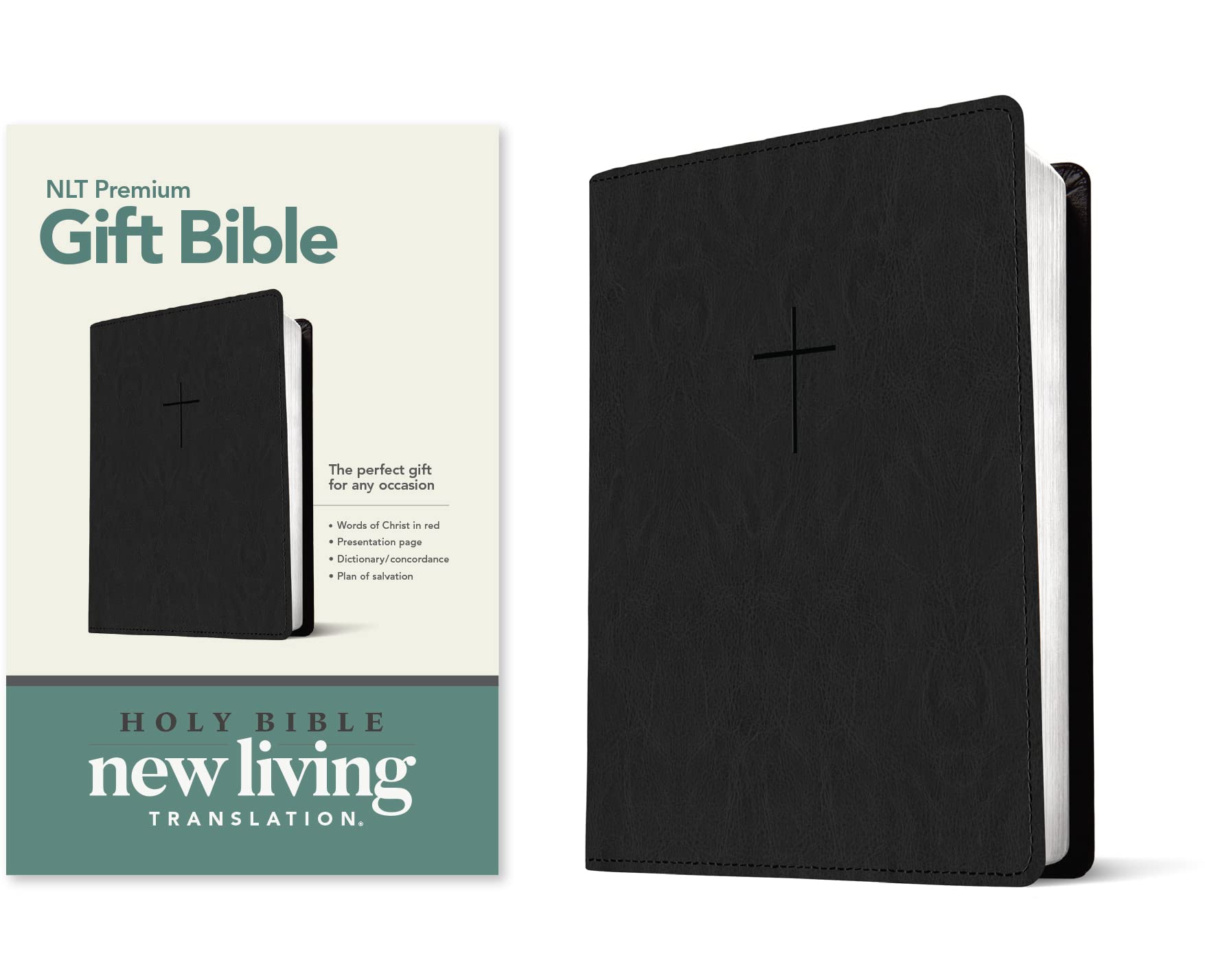 NLT Premium Gift Bible, Leatherlike Black