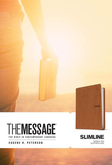 ROCKONLINE | New Creation Church | NCC | Joseph Prince | ROCK Bookshop | ROCK Bookstore | Star Vista | Bibles | Eugene H. Peterson | The Message Bible Slimline Leatherlook, Saddle Tan| Free delivery for Singapore Orders above $50.