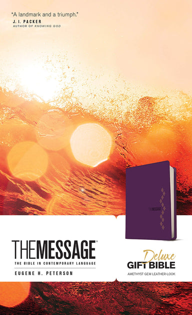 ROCKONLINE | New Creation Church | NCC | Joseph Prince | ROCK Bookshop | ROCK Bookstore | Star Vista | Bibles | Christian Living | Eugene Peterson | Navpress | MSG   The Message Deluxe Gift Bible Leather-Look, Amethyst Gem | Free delivery for Singapore Orders above $50.