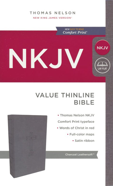 ROCKONLINE | New Creation Church | NCC | Joseph Prince | ROCK Bookshop | ROCK Bookstore | Star Vista | NKJV | Thinline Bible | NKJV Value Thinline Bible Charcoal Leathersoft | Free delivery for Singapore Orders above $50.