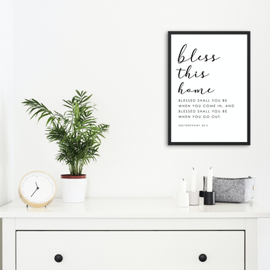 ROCKONLINE | Bless This Home A3 Print in Black Frame by His Fruitful Vine | Home Decor | Wall Frame | New Creation Church | NCC | Joseph Prince | ROCK Bookshop | ROCK Bookstore | Star Vista | Lifestyle | Reminders | Gift Ideas | Scriptures | Free delivery for Singapore Orders above $50.