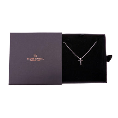 ROCKONLINE | New Creation Church | NCC | Joseph Prince | ROCK Bookshop | ROCK Bookstore | Star Vista | Lifestyle | Mothers | Ladies | Gift | Necklace | Earrings | Bangle | Scriptures | Mini Cross Pendant Necklace White Gold by Jacob Rachel | Free delivery for Singapore Orders above $50.