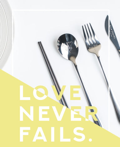 ROCKONLINE | New Creation Church | Joseph Prince | Eat Pray Love & Give Thanks Cutlery Set | Sustainable Living | Christian Art Gifts | Rock Bookshop | Rock Bookstore | Star Vista | Free Delivery for Singapore Orders above $50.