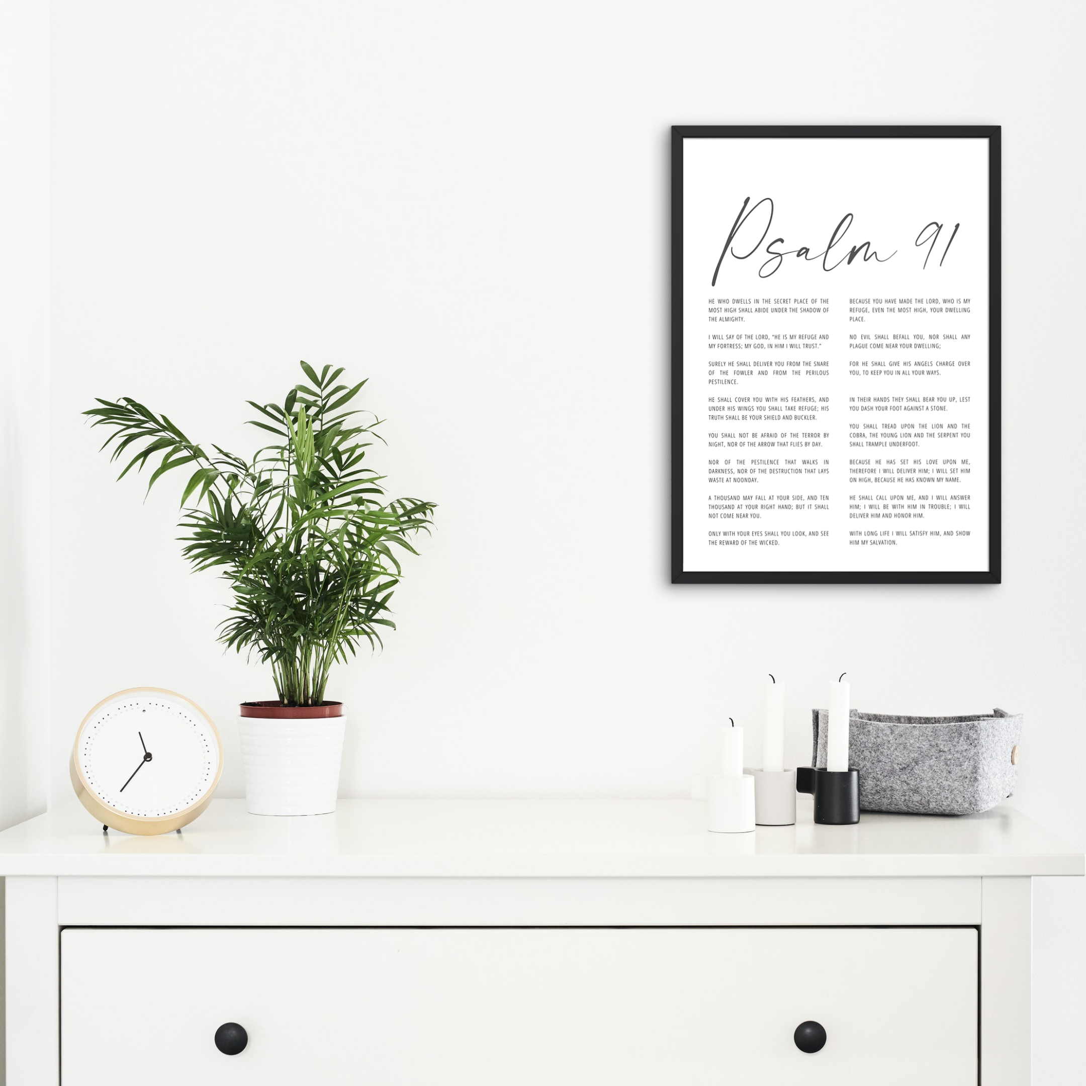 ROCKONLINE | Psalm 91 A3 Print in Black Frame by His Fruitful Vine | Home Decor | Wall Frame | New Creation Church | NCC | Joseph Prince | ROCK Bookshop | ROCK Bookstore | Star Vista | Lifestyle | Reminders | Gift Ideas | Scriptures | Free delivery for Singapore Orders above $50.
