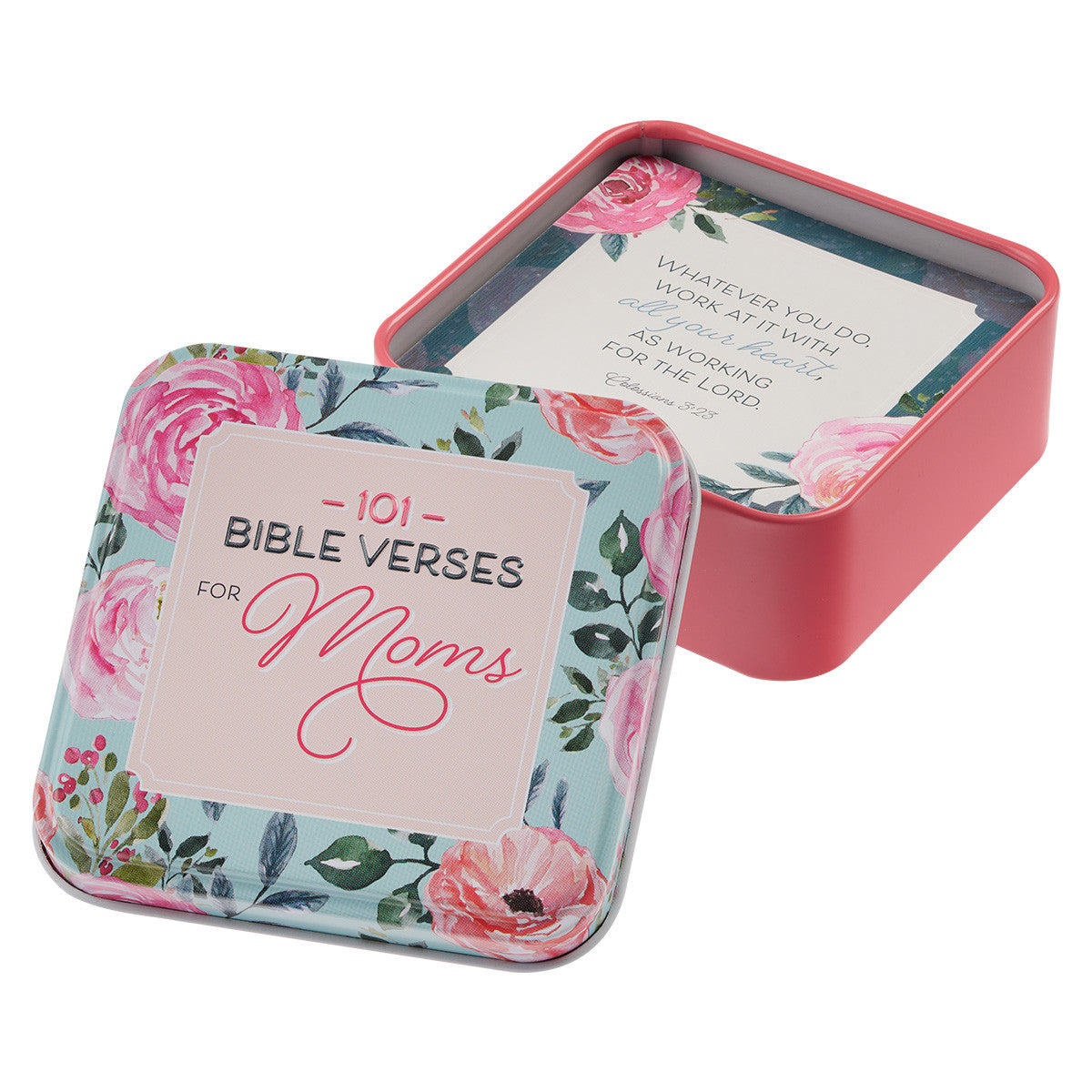 101 Bible Verses For Moms Scripture Cards in a Tin