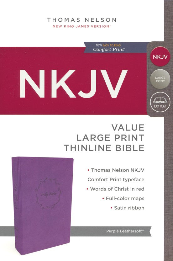 NKJV Value Large Print  Thinline Bible, Purple