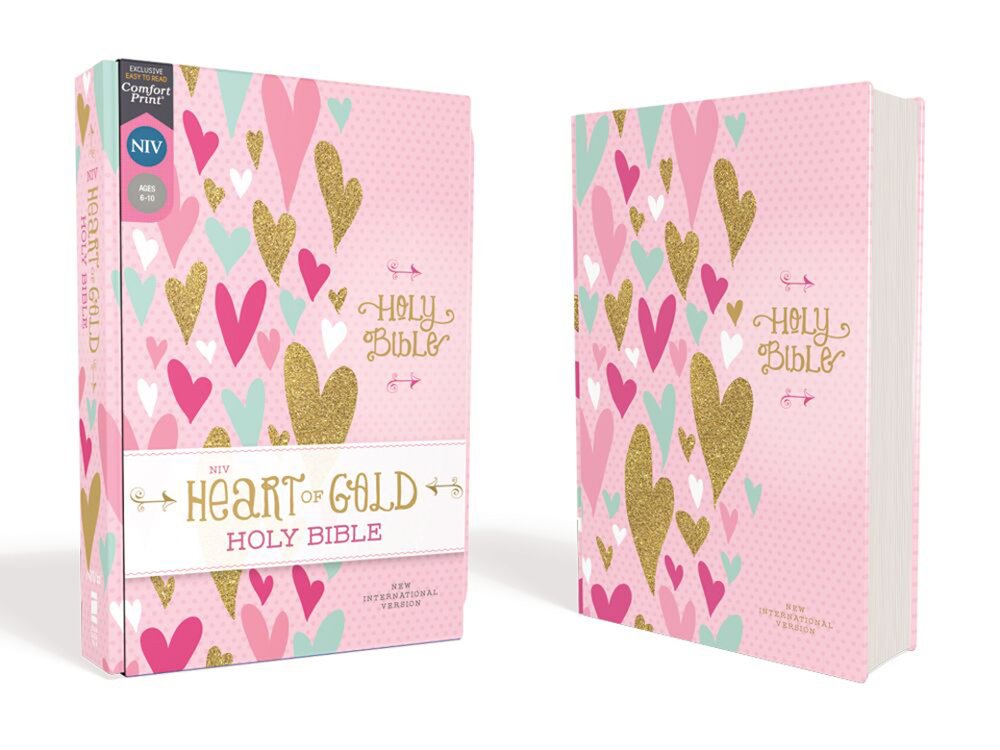 ROCKOnline | New Creation Church | Joseph Prince | Christian Living | Bibles | NIV Heart of Gold Comfort Print Holy Bible | Devotional Bible | Children Bible | Girls | Hardcover | Free delivery for Singapore Orders above $50.